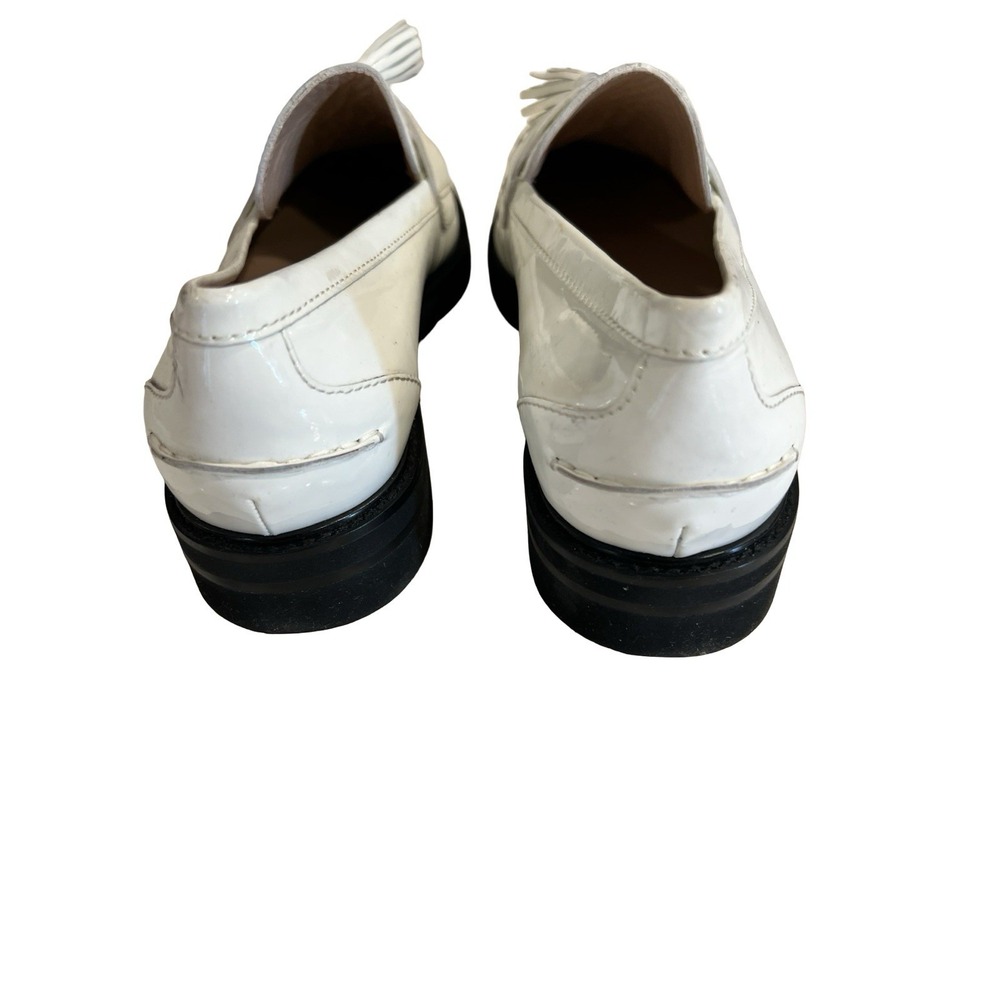Stuart Weitzman Mila Lift White Loafers Sz 11.5 New Black Sole Platform - Picture 8 of 10